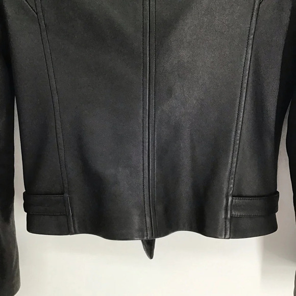 Theory Phelan Lambskin Ultra Soft Leather Moto Style Jacket Black Size Large - Picture 8 of 13